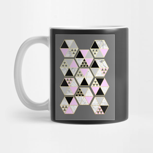 Pink and Gold Geometric Pattern by jrepkin